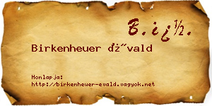 Birkenheuer Évald névjegykártya